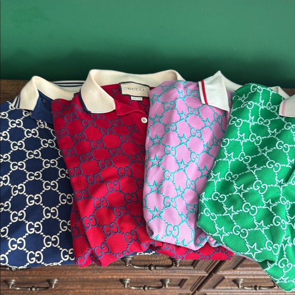 Gucci MENS Polo Collection - Navy Red Pink Green